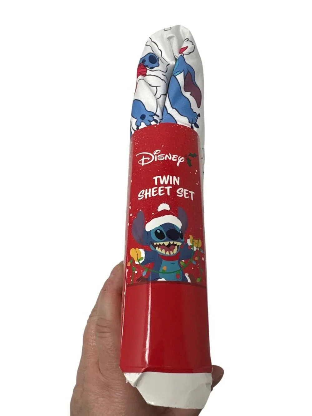 Disney Stitch Twin Sheet Set Flat Sheet Fitted Sheet Pillowcase Holiday Design